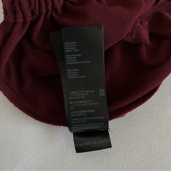 All Saints Jacket Gina Drape Open Front Long Sleeve Size XS-O Burgundy Marron - Picture 5 of 13